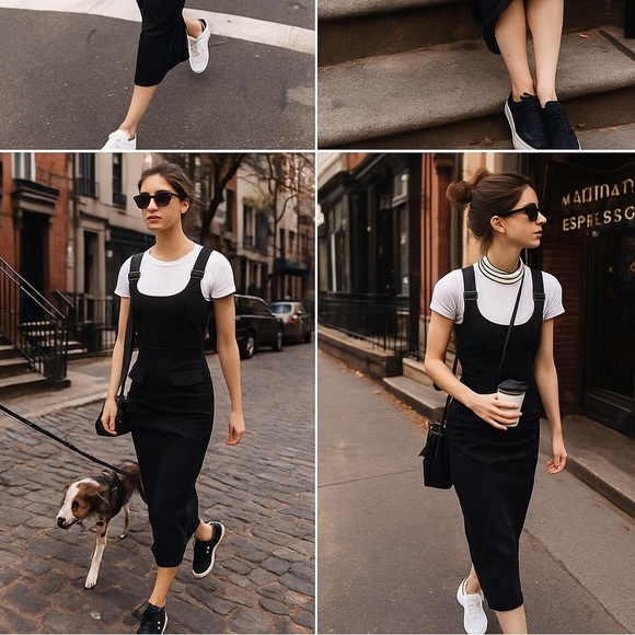 Unique Vintage Black Fitted Pencil Dress with Adjustable Straps – Size L (10–12) - Picture 12 of 13